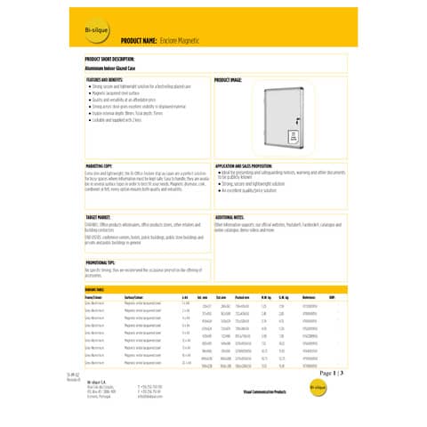 Bacheca magnetica Bi-Office Enclore Budget con cornice in alluminio 9xA4 VT630109660